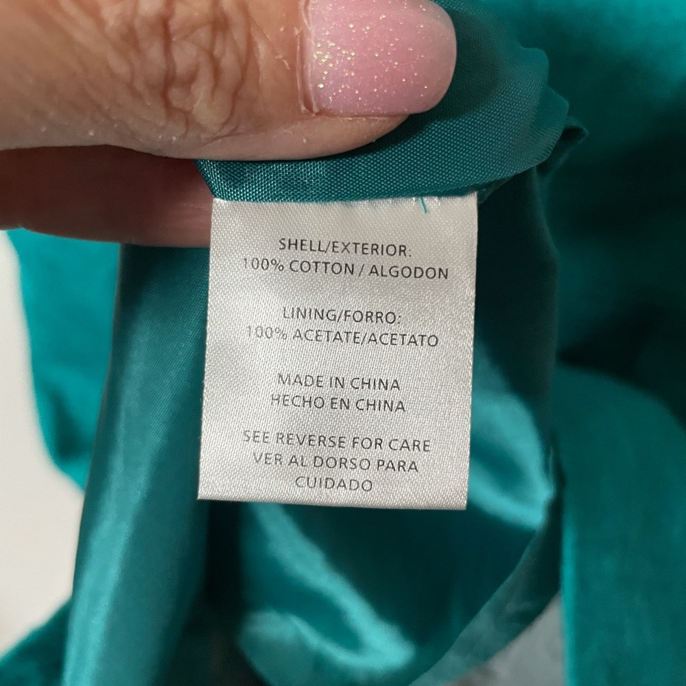 CheetaB Sunhee pretty Jacquard teal cap sleeve sheath dress w/ bodice beading - Picture 6 of 7